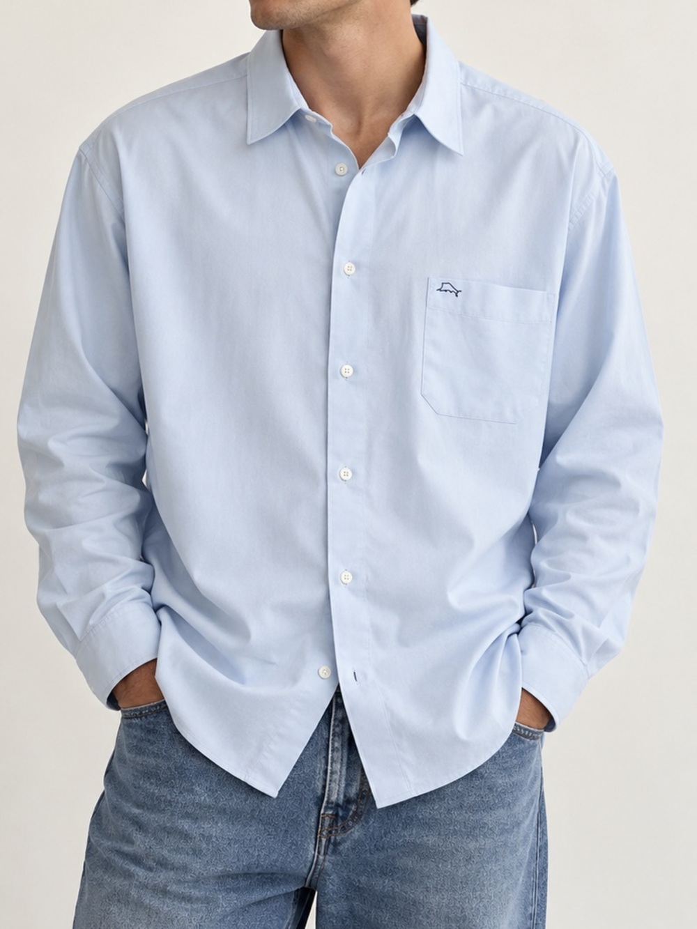 Tommy Bahama Cotton Silk Blend Blue Long Sleeve Button Down Shirt XXL